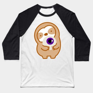 Cute Halloween Purple Eyeball Sloth Baseball T-Shirt